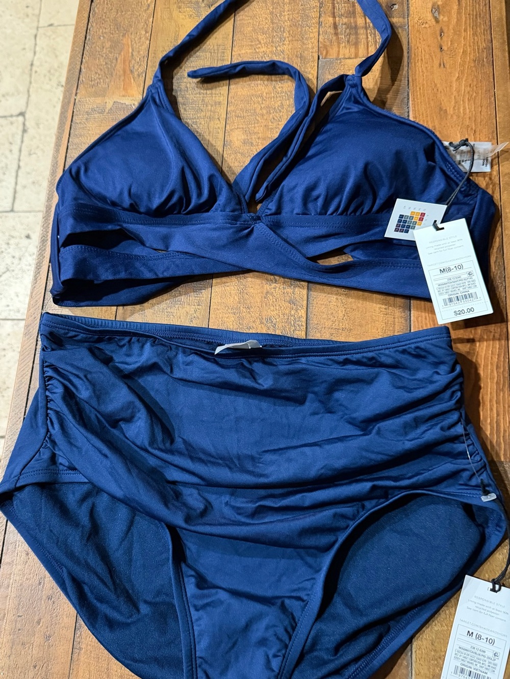 Target Navy Blue Wrap-Style Bikini Set